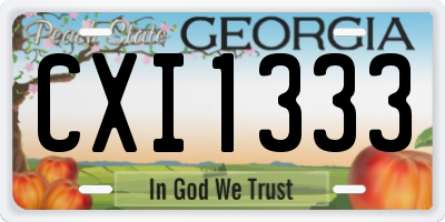 GA license plate CXI1333