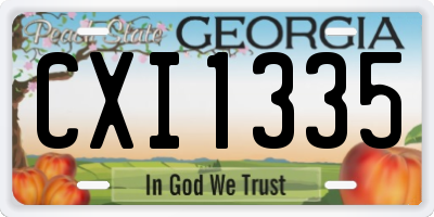 GA license plate CXI1335