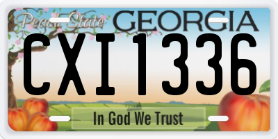 GA license plate CXI1336