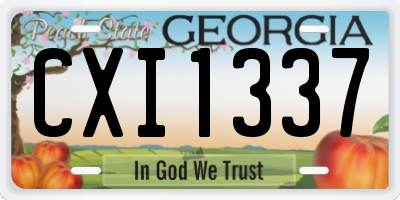 GA license plate CXI1337