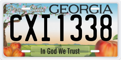 GA license plate CXI1338