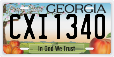 GA license plate CXI1340