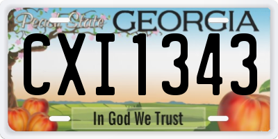 GA license plate CXI1343