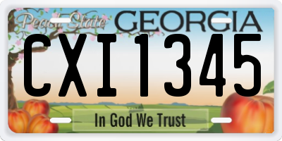 GA license plate CXI1345