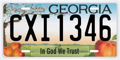 GA license plate CXI1346