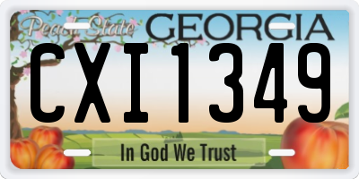 GA license plate CXI1349