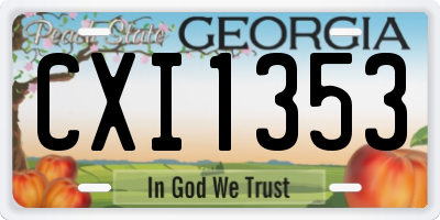 GA license plate CXI1353