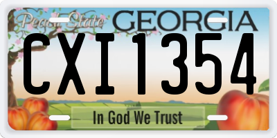 GA license plate CXI1354