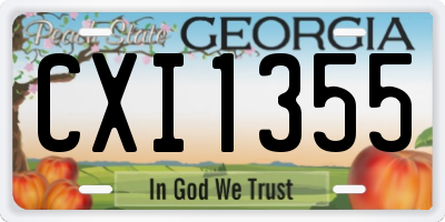 GA license plate CXI1355