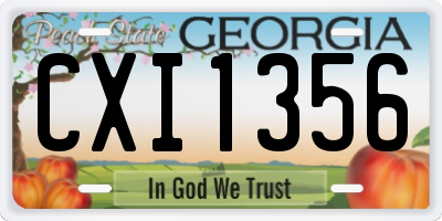 GA license plate CXI1356