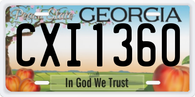 GA license plate CXI1360