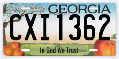 GA license plate CXI1362