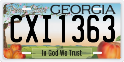 GA license plate CXI1363