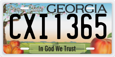 GA license plate CXI1365