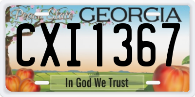GA license plate CXI1367