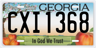 GA license plate CXI1368