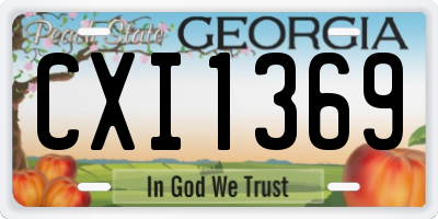 GA license plate CXI1369