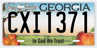 GA license plate CXI1371