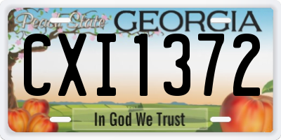 GA license plate CXI1372