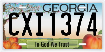 GA license plate CXI1374
