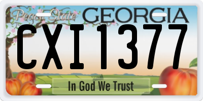 GA license plate CXI1377