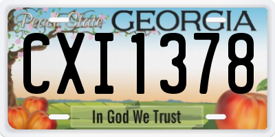 GA license plate CXI1378