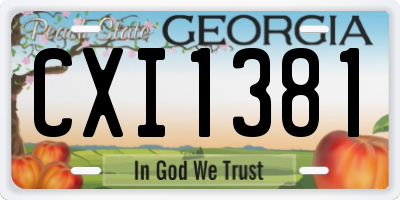 GA license plate CXI1381