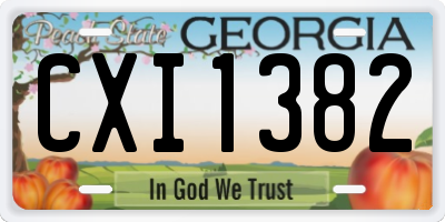 GA license plate CXI1382
