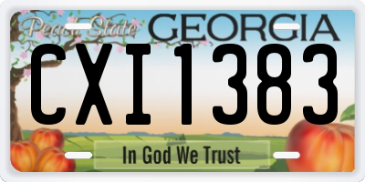 GA license plate CXI1383