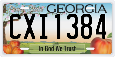 GA license plate CXI1384