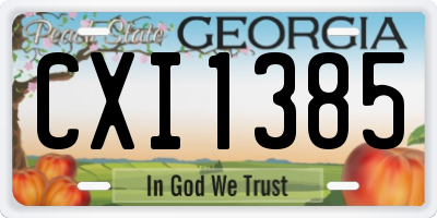 GA license plate CXI1385