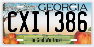 GA license plate CXI1386