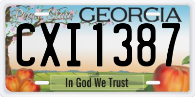 GA license plate CXI1387