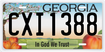 GA license plate CXI1388