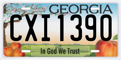 GA license plate CXI1390