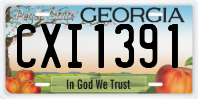 GA license plate CXI1391