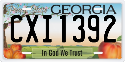 GA license plate CXI1392