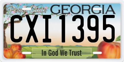 GA license plate CXI1395