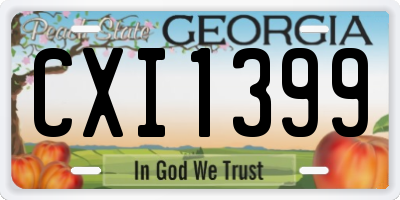 GA license plate CXI1399