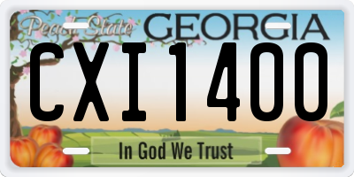GA license plate CXI1400