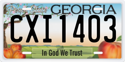 GA license plate CXI1403
