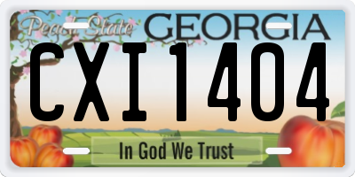GA license plate CXI1404