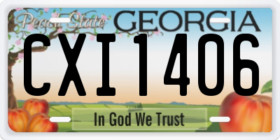 GA license plate CXI1406