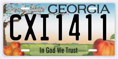 GA license plate CXI1411