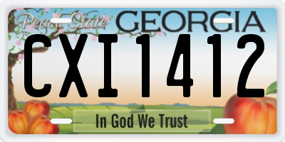 GA license plate CXI1412