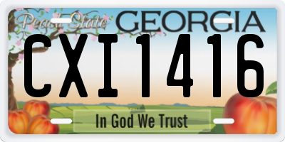 GA license plate CXI1416