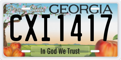 GA license plate CXI1417