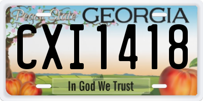 GA license plate CXI1418