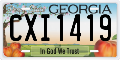 GA license plate CXI1419