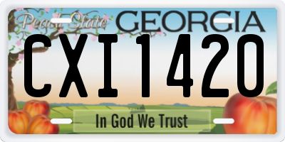 GA license plate CXI1420